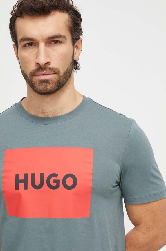 Odzież HUGO t-shirt bawełniany Dulive222 50467952 zielony