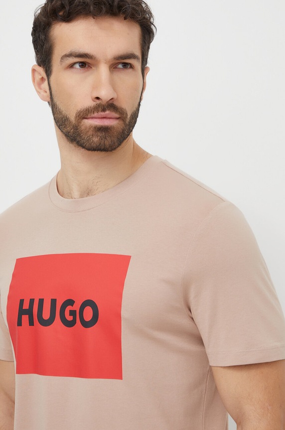 Odzież HUGO t-shirt bawełniany Dulive222 50467952 beżowy