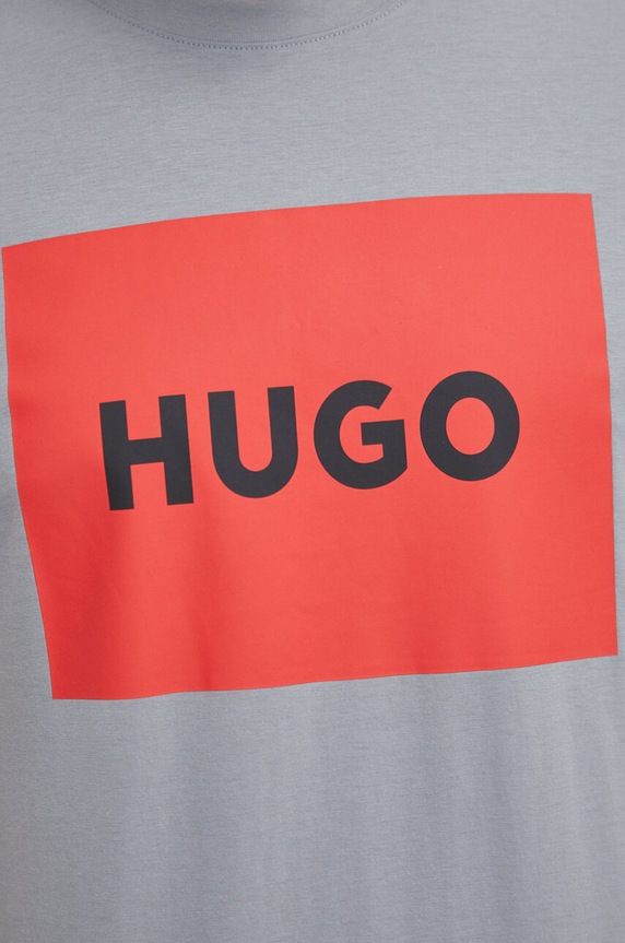 Bavlněné tričko HUGO Dulive222 šedá 50467952