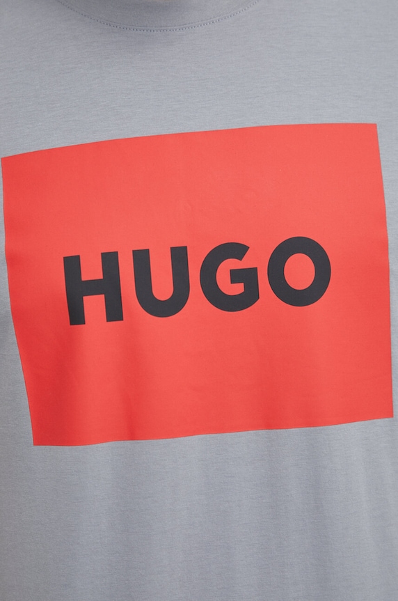 Bavlněné tričko HUGO Dulive222 šedá 50467952