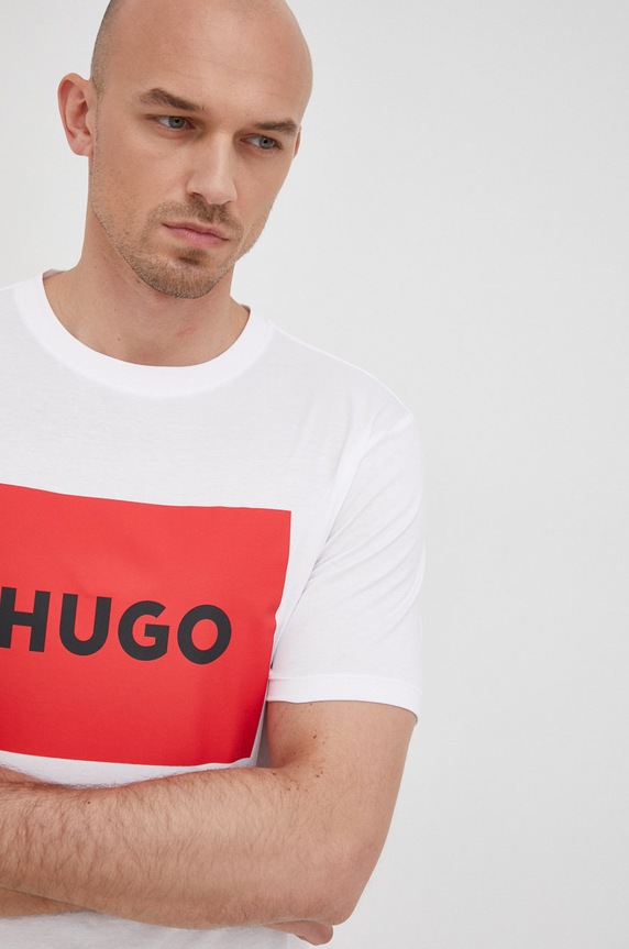 HUGO t-shirt bawełniany Dulive222 biały 50467952