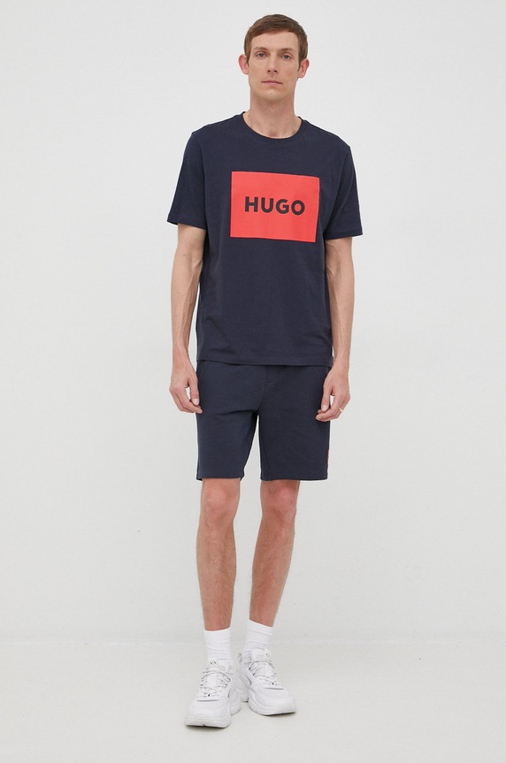 HUGO t-shirt bawełniany Dulive222 50467952 granatowy AA00
