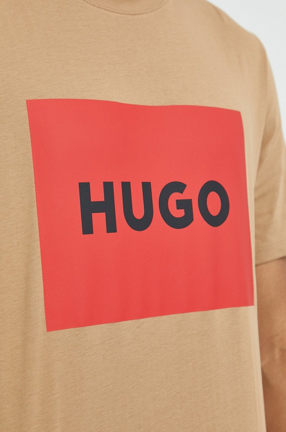 HUGO t-shirt bawełniany Dulive222 50467952 brązowy