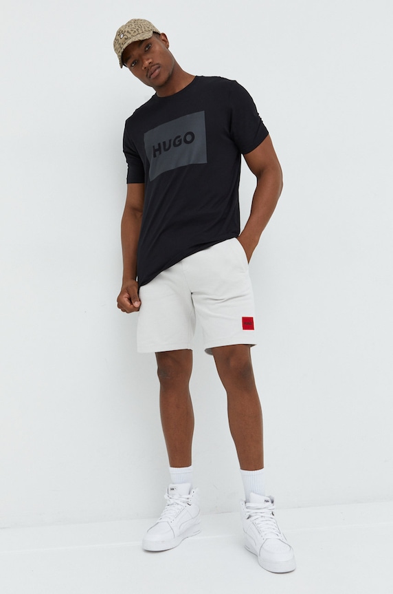 HUGO tricou din bumbac Dulive222 50467952 negru AA00