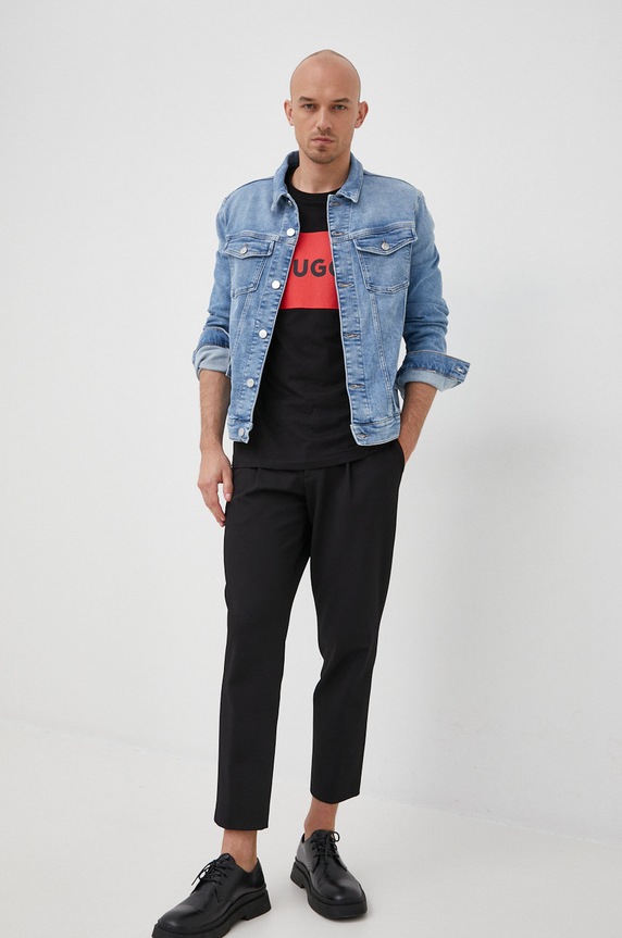 HUGO t-shirt bawełniany Dulive222 50467952 czarny AA00