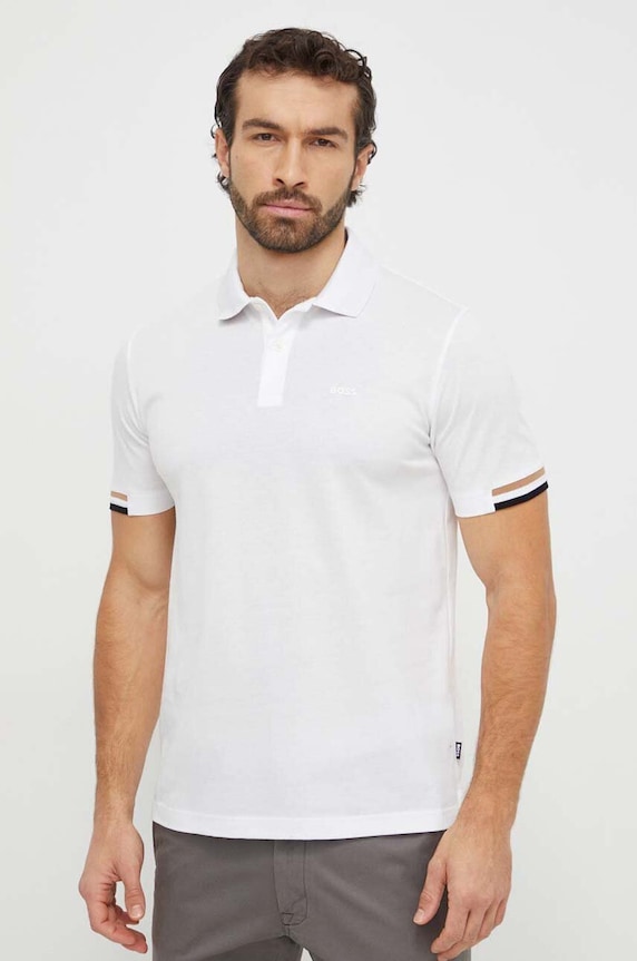 BOSS polo bawełniane Parlay 147 bawełna biały 50467113