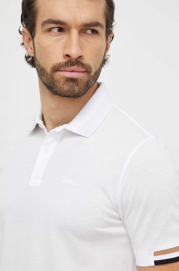 Odzież BOSS polo bawełniane Parlay 147 50467113 biały