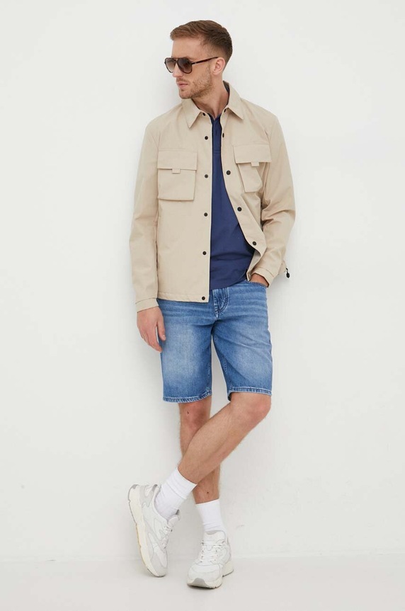 BOSS polo bawełniane Parlay 147 50467113 granatowy AA00