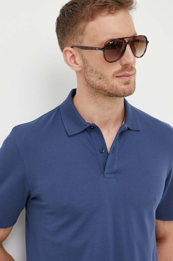 BOSS polo bawełniane Parlay 147 granatowy 50467113