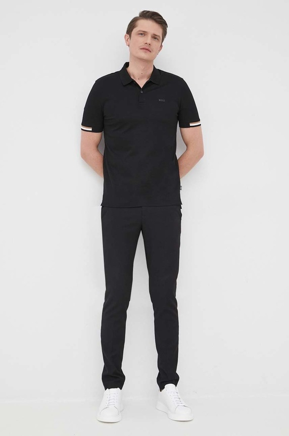 BOSS polo bawełniane Parlay 147 50467113 czarny AA00
