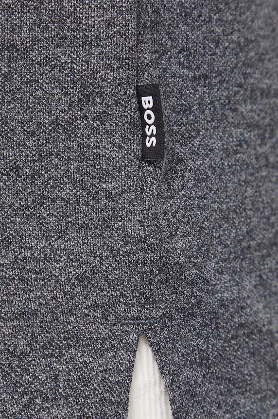Bavlněné polo tričko BOSS šedá 50468301