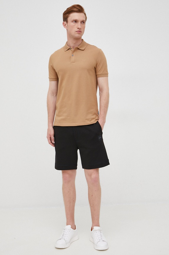BOSS polo bawełniane 50468301 50468301 beżowy AW24