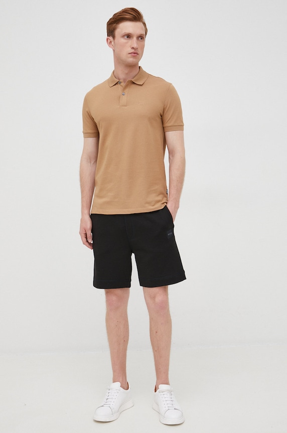 BOSS polo bawełniane 50468301 50468301 beżowy AW24