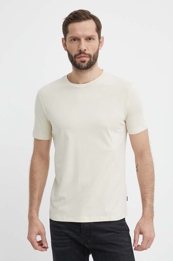 BOSS T-shirt męski bawełniany Thompson 01 50468347 beżowy AA00