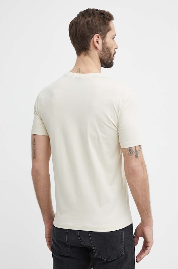 Odzież BOSS T-shirt męski bawełniany Thompson 01 50468347 beżowy