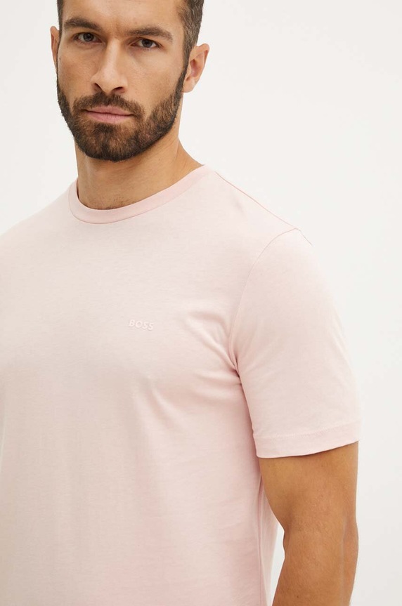 Odzież BOSS T-shirt męski bawełniany Thompson 01 50468347 różowy