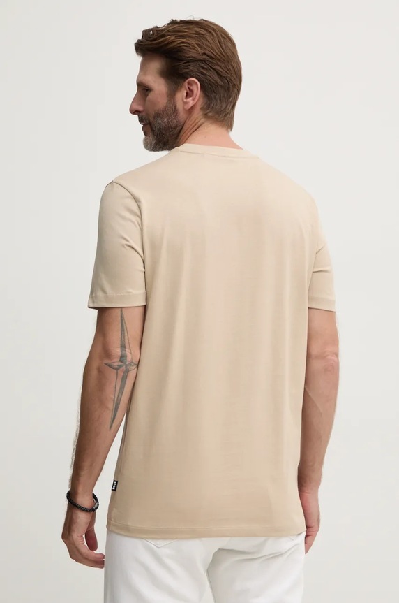 Odzież BOSS T-shirt męski bawełniany Thompson 01 50468347 beżowy
