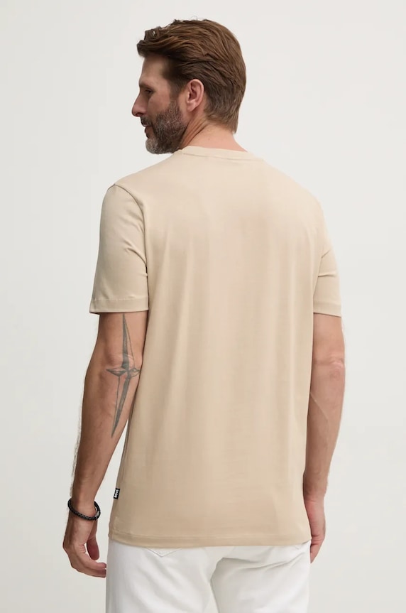 Odzież BOSS T-shirt męski bawełniany Thompson 01 50468347 beżowy