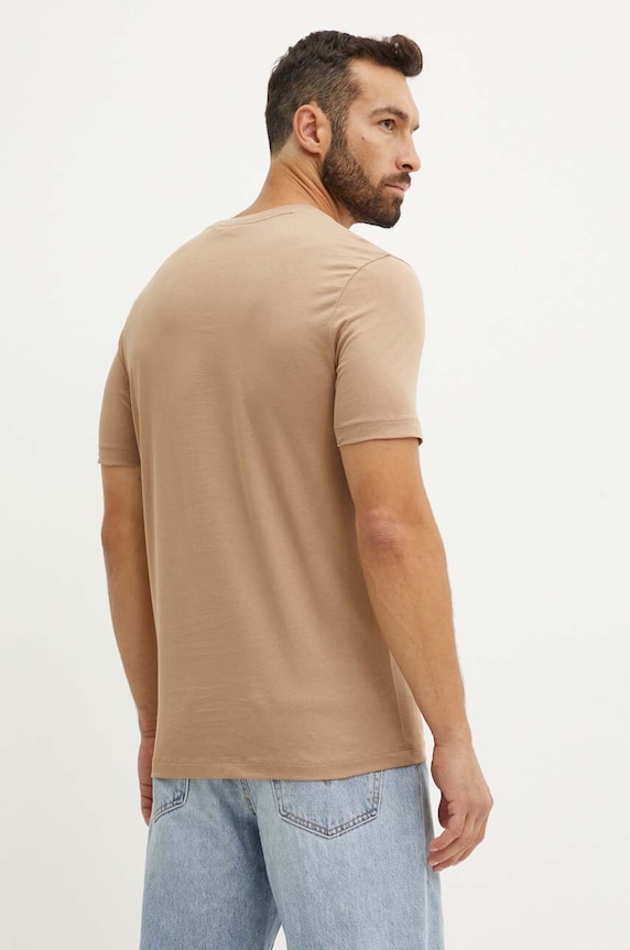 Odzież BOSS T-shirt męski bawełniany Thompson 01 50468347 beżowy