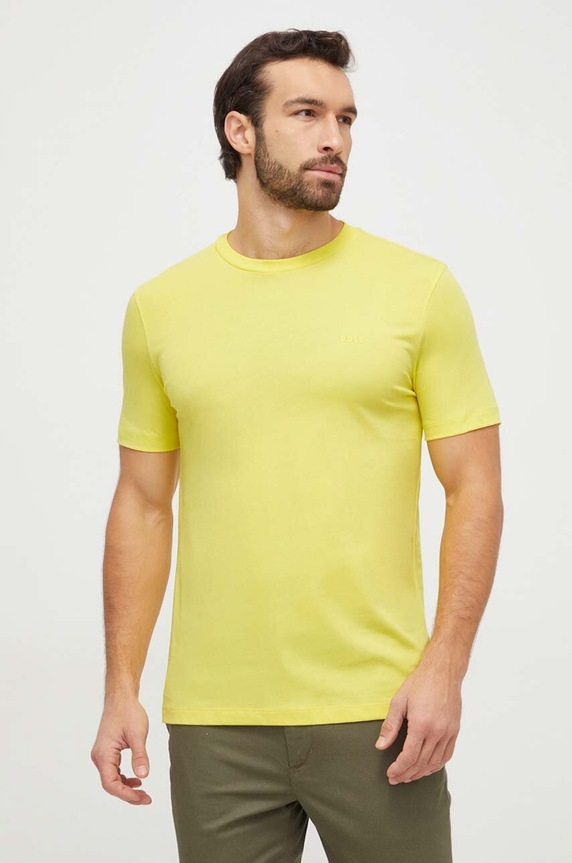 Odzież BOSS T-shirt męski bawełniany Thompson 01 50468347 żółty