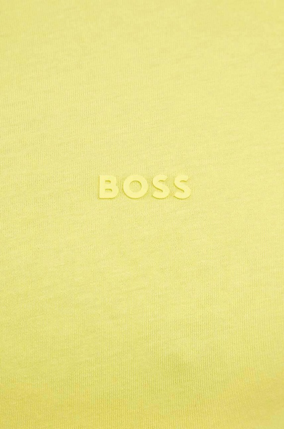BOSS T-shirt męski bawełniany Thompson 01 żółty 50468347