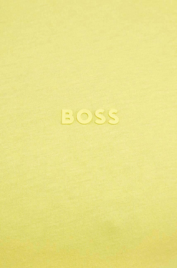 BOSS T-shirt męski bawełniany Thompson 01 żółty 50468347