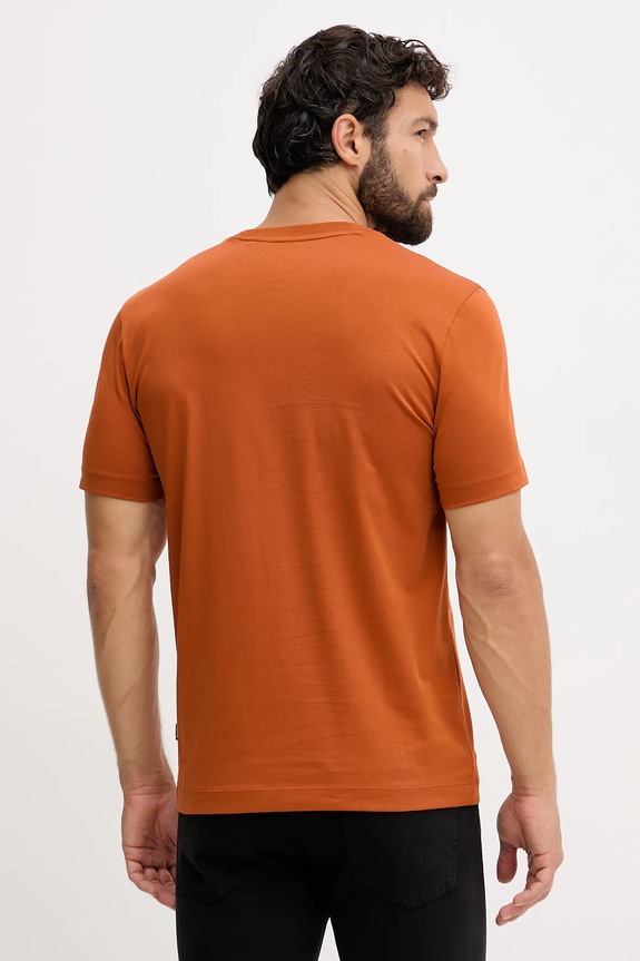 Ρούχα BOSS t-shirt ανδρικός βαμβακερός Thompson 01 50468347 πορτοκαλί