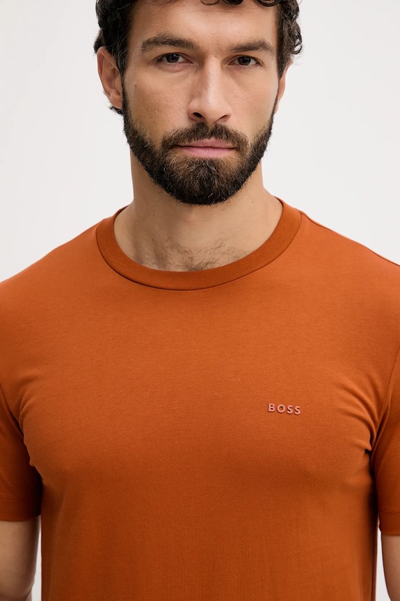 BOSS t-shirt ανδρικός βαμβακερός Thompson 01 πορτοκαλί 50468347