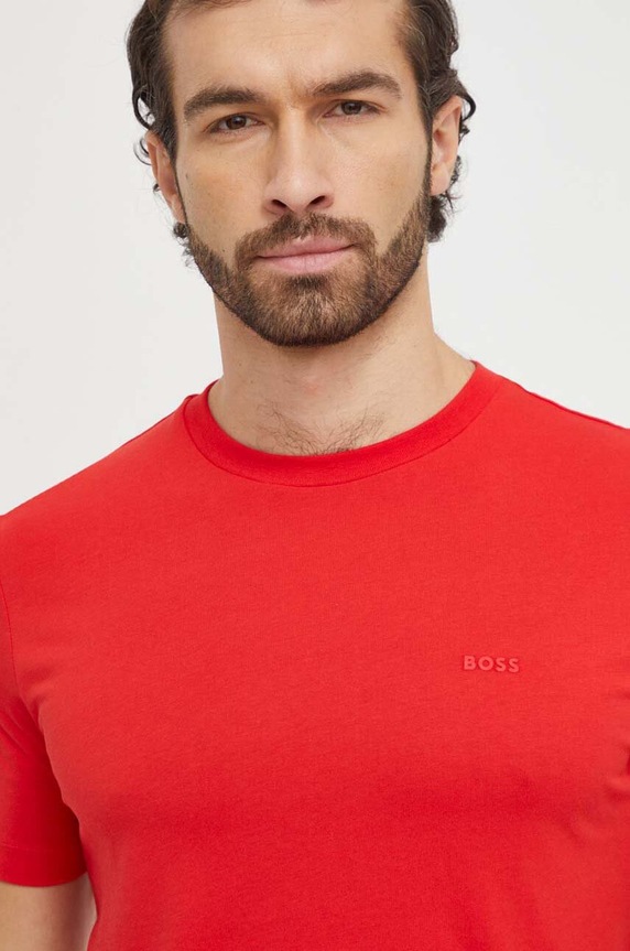 Odzież BOSS T-shirt męski bawełniany Thompson 01 50468347 czerwony