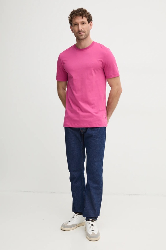 BOSS T-shirt męski bawełniany Thompson 01 50468347 różowy AA00