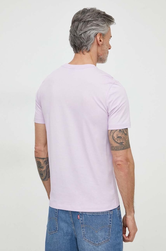 BOSS T-shirt męski bawełniany Thompson 01 50468347 fioletowy AA00