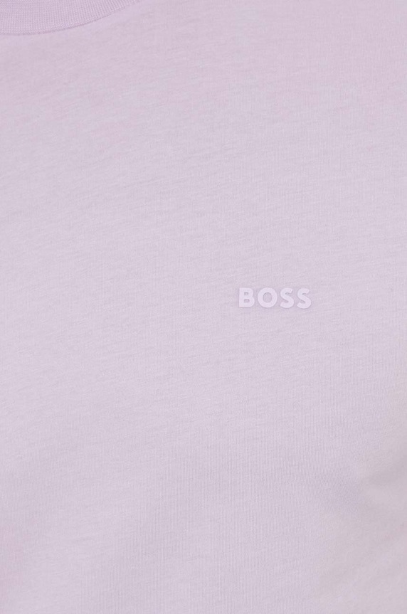 BOSS T-shirt męski bawełniany Thompson 01 fioletowy 50468347
