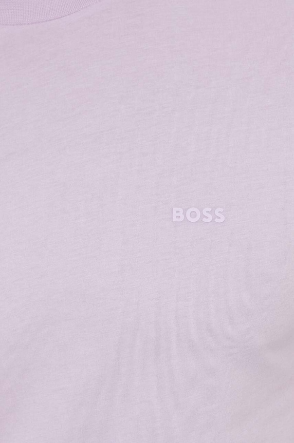 BOSS T-shirt męski bawełniany Thompson 01 fioletowy 50468347