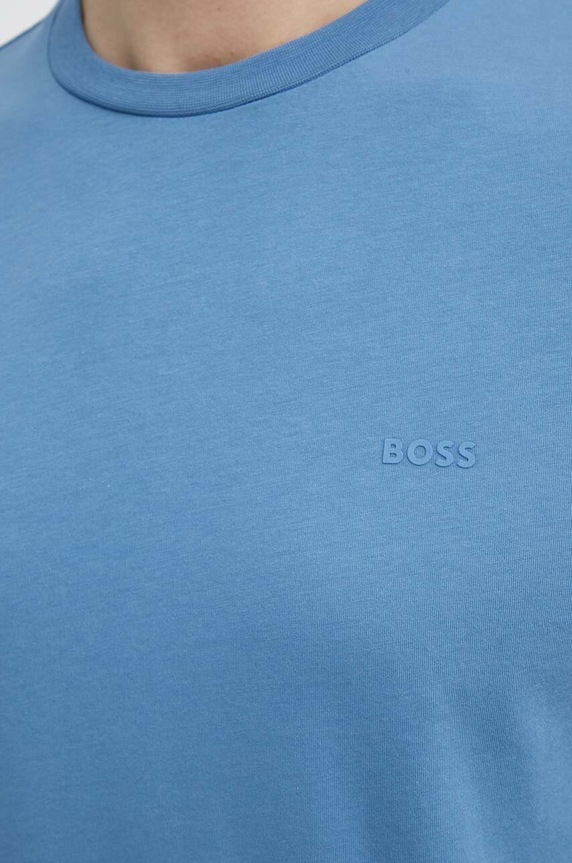 BOSS T-shirt męski bawełniany Thompson 01 niebieski 50468347