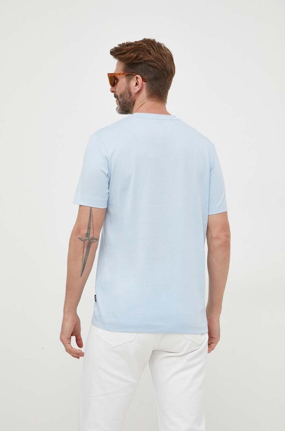 Odzież BOSS T-shirt męski bawełniany Thompson 01 50468347 niebieski