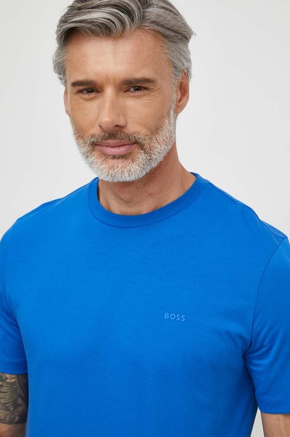 Odzież BOSS T-shirt męski bawełniany Thompson 01 50468347 turkusowy