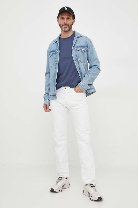 BOSS póló férfi pamut Thompson 01 50468347 sötétkék AA00