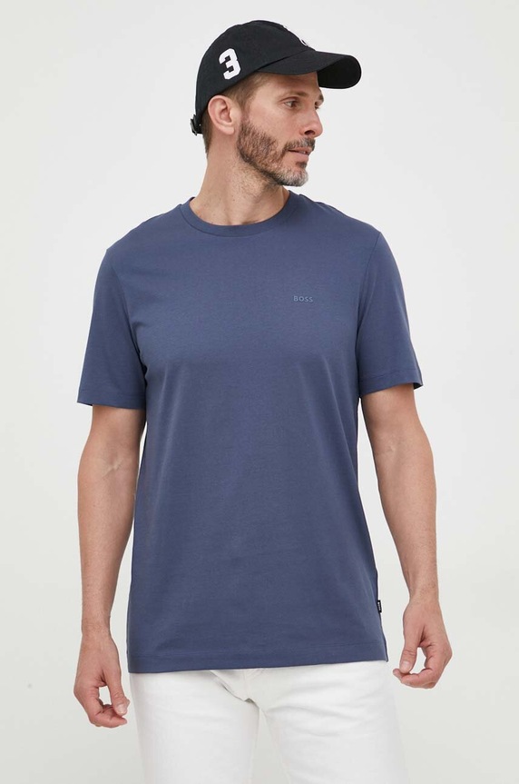 BOSS póló férfi pamut Thompson 01 sötétkék 50468347