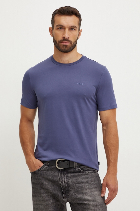 BOSS T-shirt męski bawełniany Thompson 01 50468347 granatowy AA00