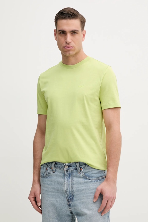 BOSS tricou bărbătesc din bumbac Thompson 01 uni verde 50468347