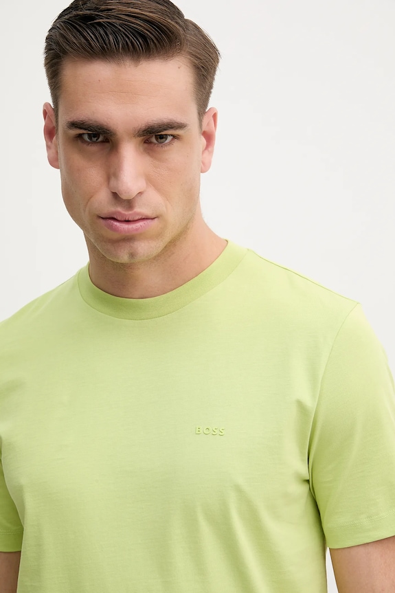Îmbrăcăminte BOSS tricou bărbătesc din bumbac Thompson 01 50468347 verde