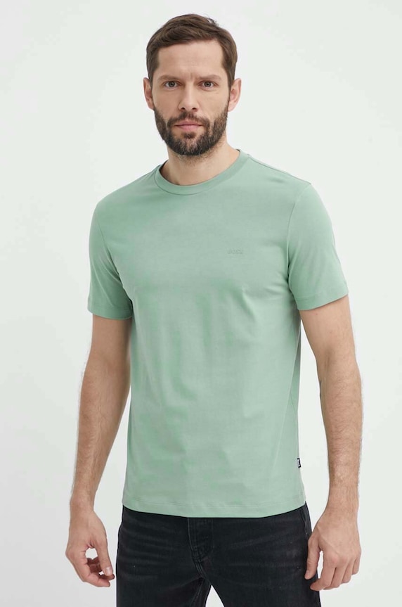 BOSS T-shirt męski bawełniany Thompson 01 50468347 zielony AA00