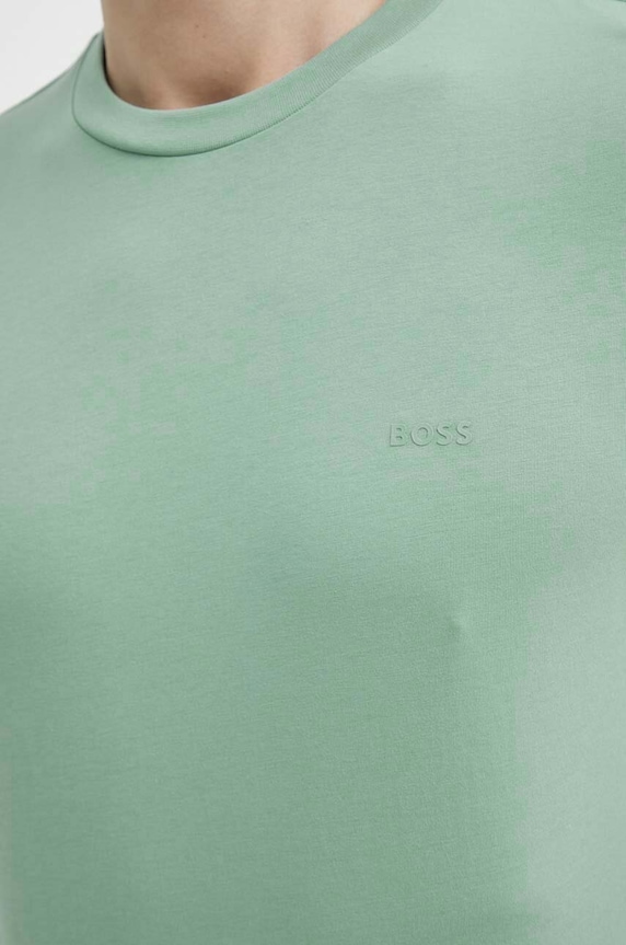 BOSS T-shirt męski bawełniany Thompson 01 zielony 50468347