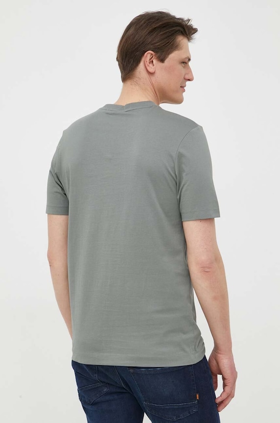Odzież BOSS T-shirt męski bawełniany Thompson 01 50468347 zielony