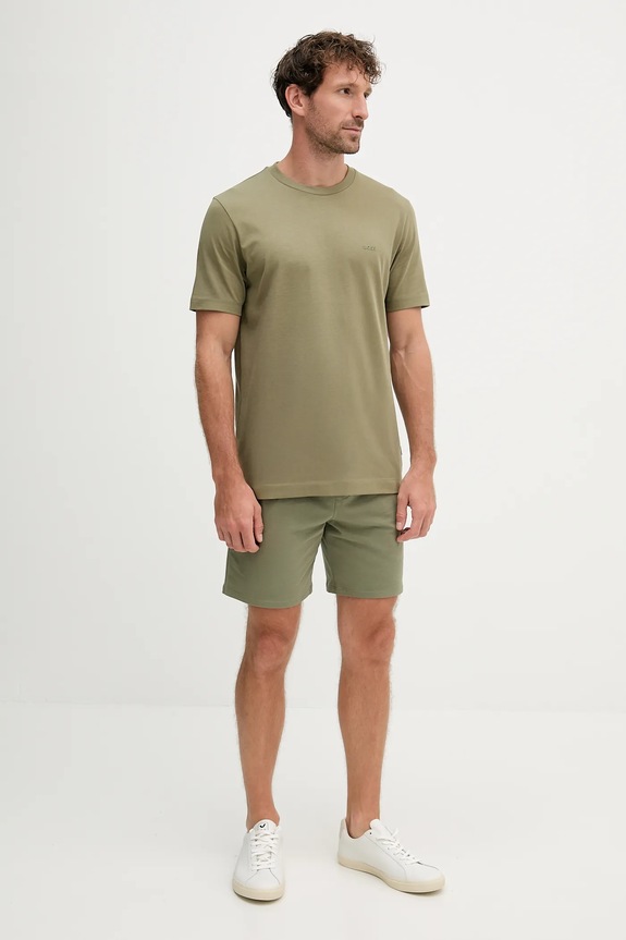 BOSS t-shirt Ανδρικός βαμβακερός Thompson 01 50468347 πράσινο AA00
