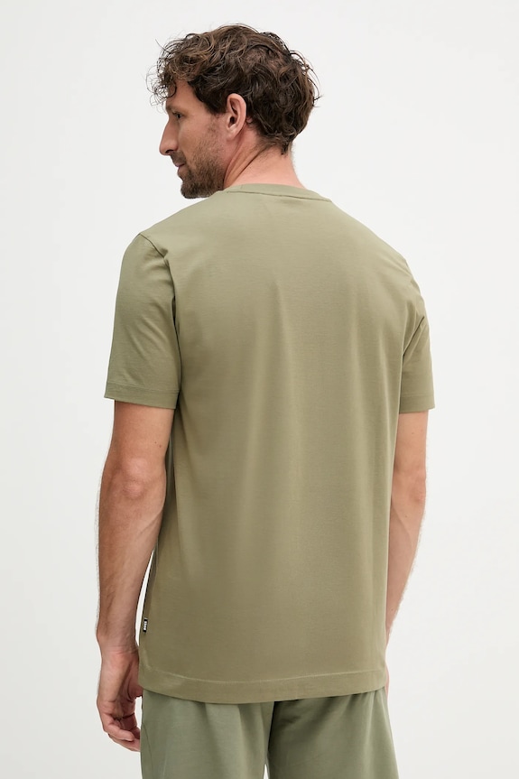 Ρούχα BOSS t-shirt Ανδρικός βαμβακερός Thompson 01 50468347 πράσινο