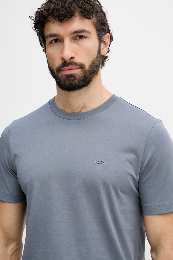 BOSS t-shirt da uomo in cotone Thompson 01 blu 50468347