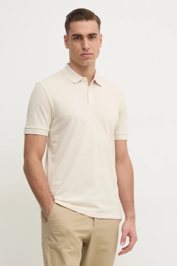 Bavlnené polo tričko BOSS Pallas béžová 50468362