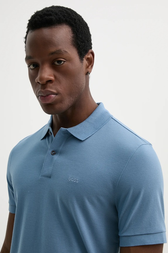 BOSS polo de bumbac Pallas albastru 50468362