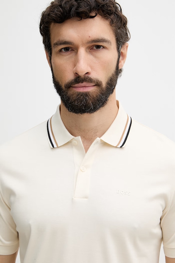 BOSS polo muški od pamuka Penrose 38 bež 50469360